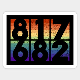 Fort Worth Area Codes In Distressed Gay Pride Colors Magnet